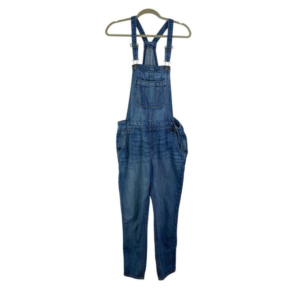 Old Navy Overalls Womens Size Medium Blue Denim Jeans Bib - Picture 1 of 7